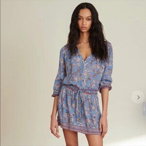 VERONICA BEARD Tiany Floral Button-Front Long Sleeves Dress Sz S/4